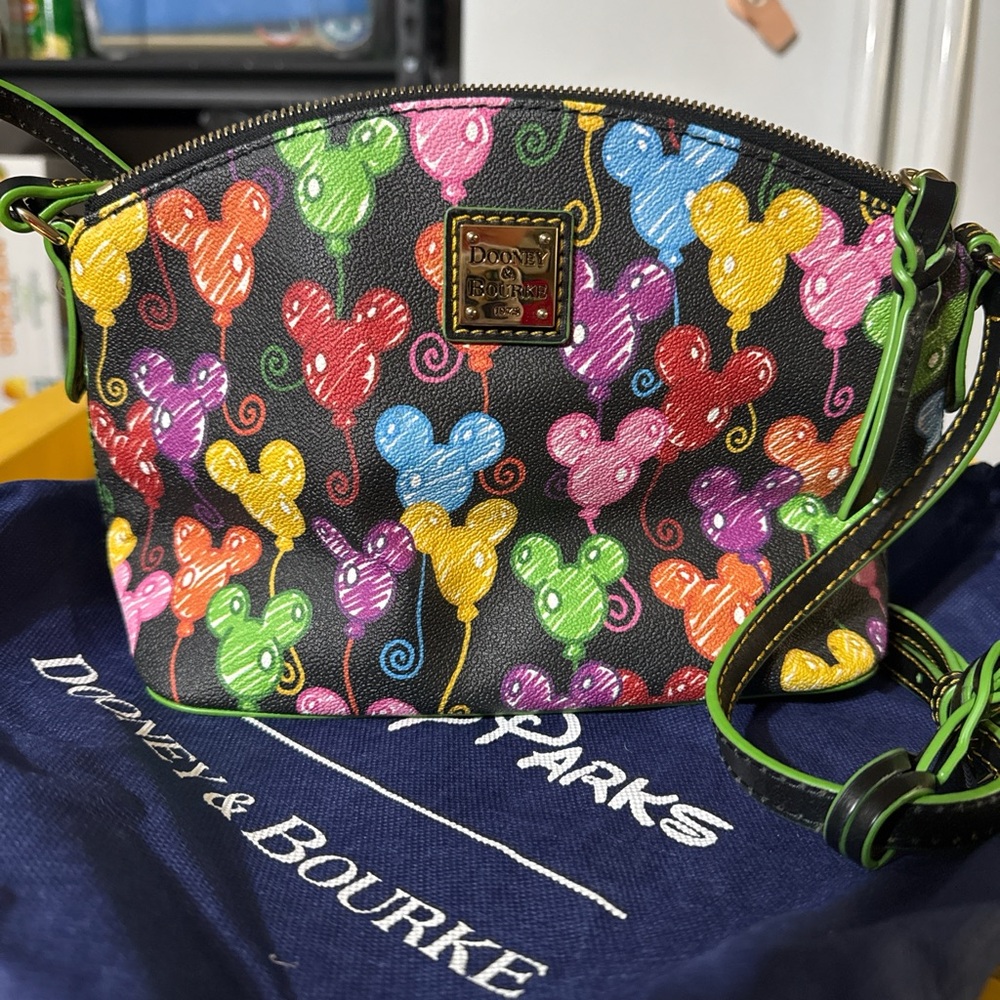 Dooney & Bourke Black Multicolor Balloon Print Crossbody